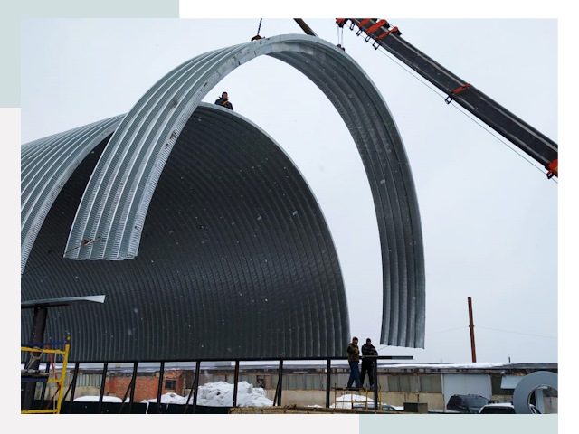 Полукруглые ангары в Соль-илецке